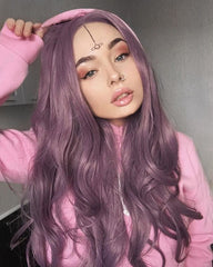 Purple Wavy Synthetic Lace Front Wig-Everyday Wigs