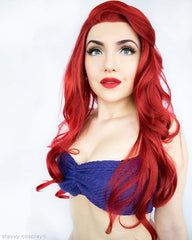 Red Wavy Synthetic Lace Front Wig-Everyday Wigs