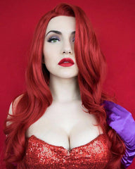 Red Wavy Synthetic Lace Front Wig-Everyday Wigs