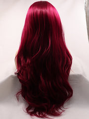 Red Wavy Synthetic Lace Front Wigs-Everyday Wigs