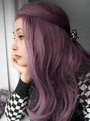 Purple Wavy Synthetic Lace Front Wig-Everyday Wigs