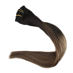 Ombre Blonde Clip in Hair Extensions #1B/#6/#27-Everyday Wigs