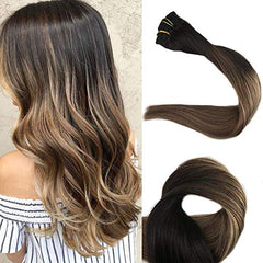 Ombre Blonde Clip in Hair Extensions #1B/#6/#27-Everyday Wigs