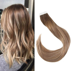 Ombre Blonde Tape in Hair Extensions ( #4/6/18)-Everyday Wigs