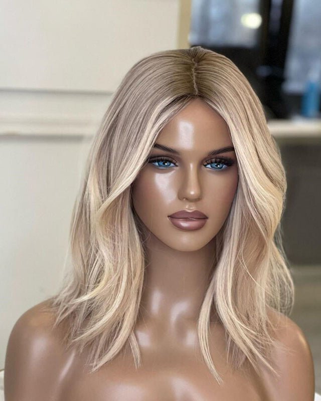 Ash Honey Blonde Lace Front 360 Real Natural Glueless Human Hair Wigs Everyday Wigs