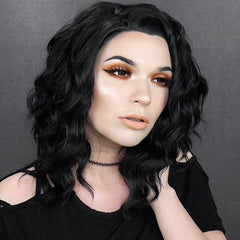 Black Bob Wig Curly Synthetic Wig-Everyday Wigs