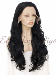 Black Wavy Synthetic Lace Front Wig-Everyday Wigs