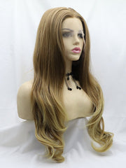 Blonde Wavy Long Synthetic Lace Front Wig-Everyday Wigs