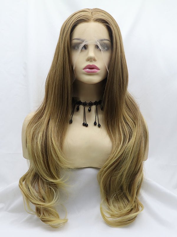 Blonde Wavy Long Synthetic Lace Front Wig-Everyday Wigs