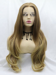 Blonde Wavy Long Synthetic Lace Front Wig-Everyday Wigs