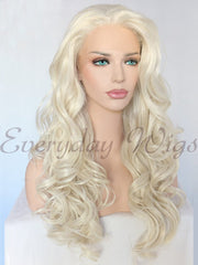 Blonde Wavy Long Synthetic Lace Front Wig - Everyday Wigs