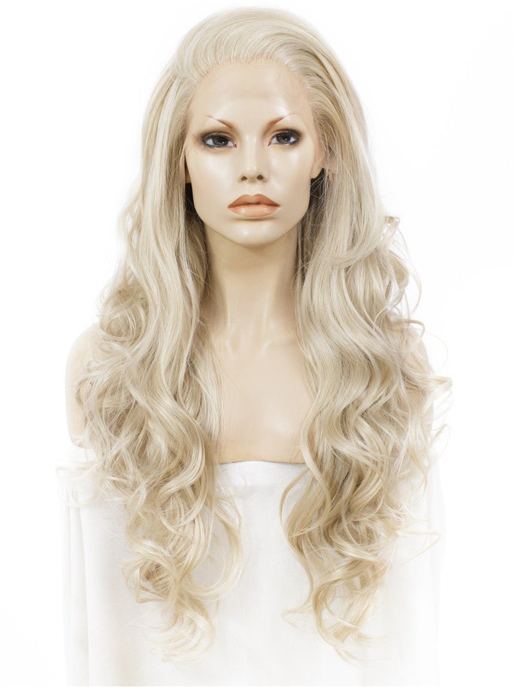 Blonde Wavy Long Synthetic Lace Front Wig - Everyday Wigs