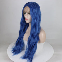 Blue Slight Wavy Synthetic Lace Front Wig-Everyday Wigs