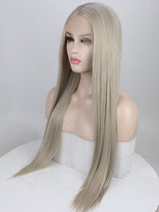 Grey Blonde Synthetic Lace Front Wig - Everyday Wigs