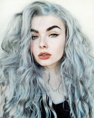 Grey Slight Wavy Synthetic Front Lace Wigs-Everyday Wigs