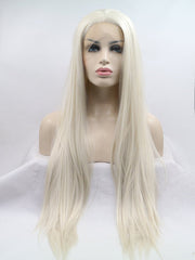 Long Blonde Straight Synthetic Lace Front Wig-Everyday Wigs