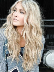 Long Blonde Wavy Human Wigs Lace Front Wigs Real 360 lace Wigs for Caucasian Women-Everyday Wigs