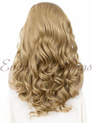 Long Blonde Wavy Synthetic Lace Front Wig - Everyday Wigs