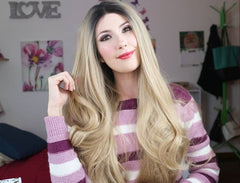 Natural Honey Blonde Ombre Synthetic Front Lace Wigs-Everyday Wigs