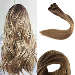 Ombre Blonde Clip in Hair Extensions #10/#14-Everyday Wigs