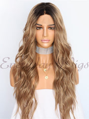 Ombre Brown Synthetic Lace Front Wig-Everyday Wigs