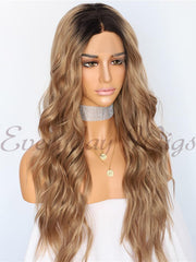 Ombre Brown Synthetic Lace Front Wig-Everyday Wigs