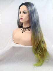 Ombre Green Synthetic Lace Front Wig-Everyday Wigs