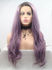 Ombre Purple Synthetic Lace Front Wig - Everyday Wigs