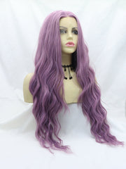 Purple Wavy Long Synthetic Lace Front Wigs - Everyday Wigs